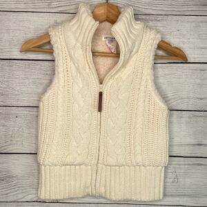 Artisan NY Cable Knit Sherpa Lined Zip Up Vest L (6X)